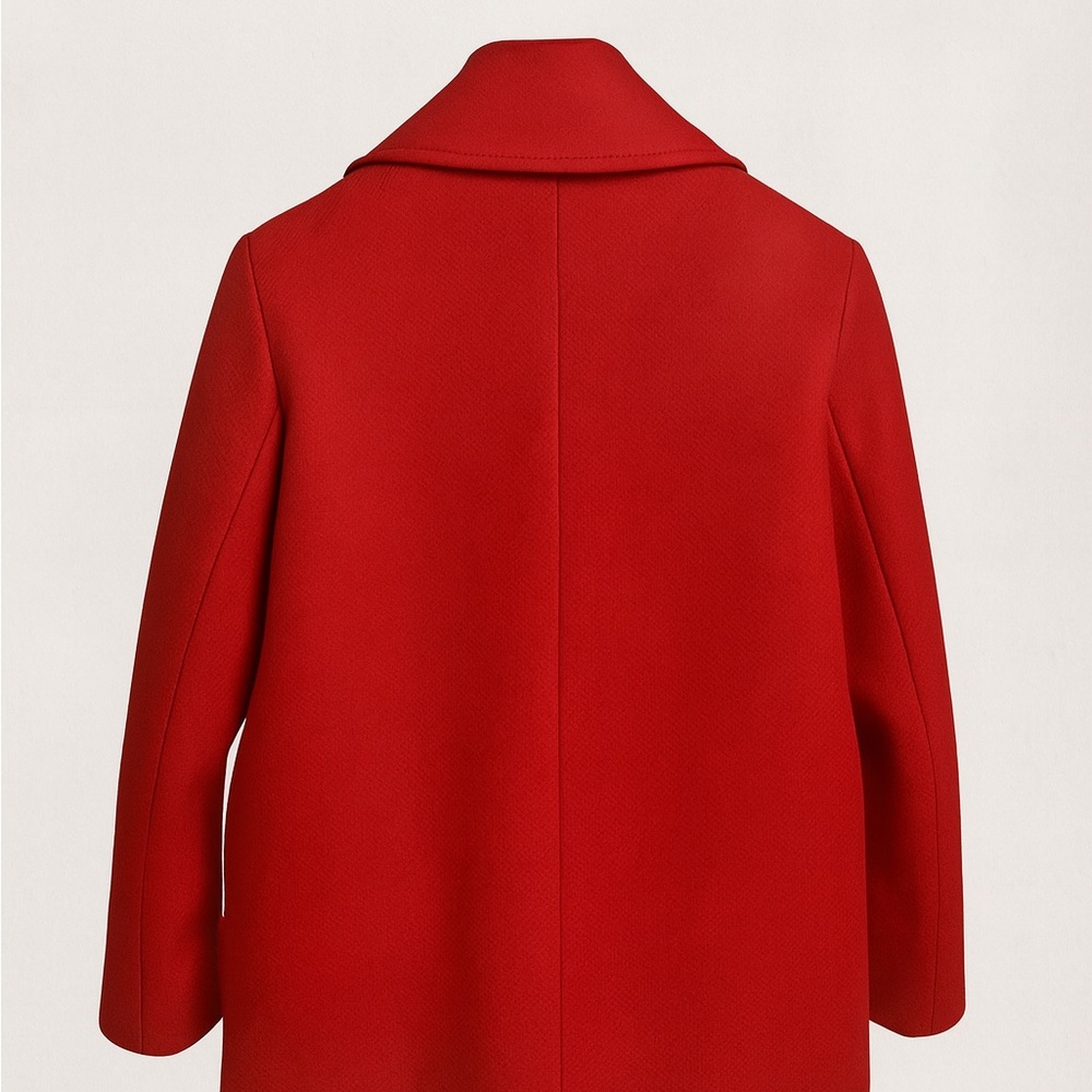 Piazza Sempione Red Wool Double-Breasted Coat – Made in Italy Size 40 - Picture 4 of 16